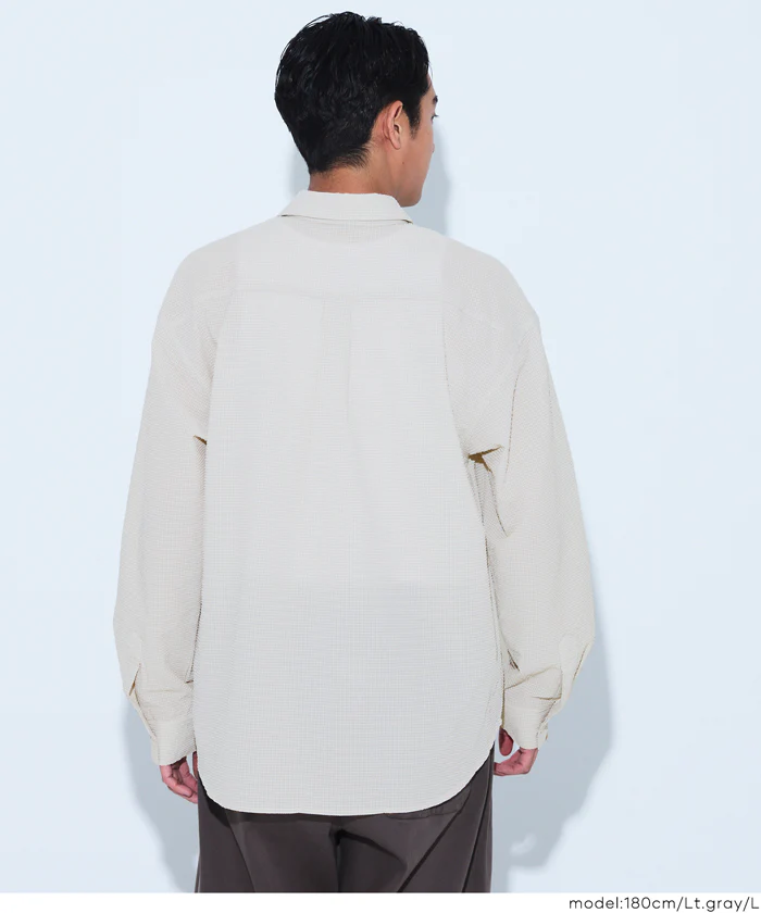 変形メッシュ長袖シャツ メンズ メール便不可 - Image 4