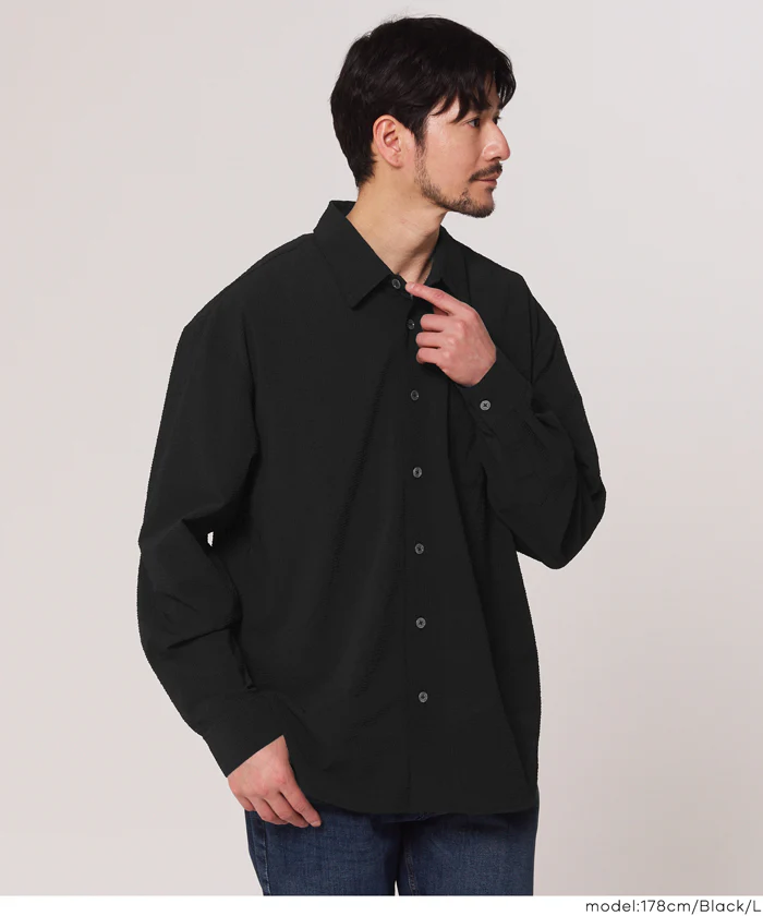 変形メッシュ長袖シャツ メンズ メール便不可 - Image 9