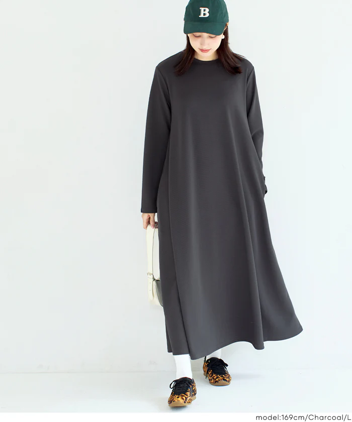 【一部WEB限定カラー】エンボス長袖Aラインワンピース レディース メール便不可 - Image 11
