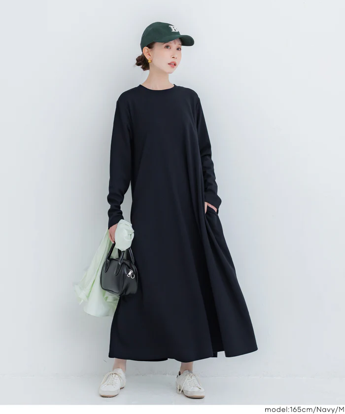【一部WEB限定カラー】エンボス長袖Aラインワンピース レディース メール便不可 - Image 12