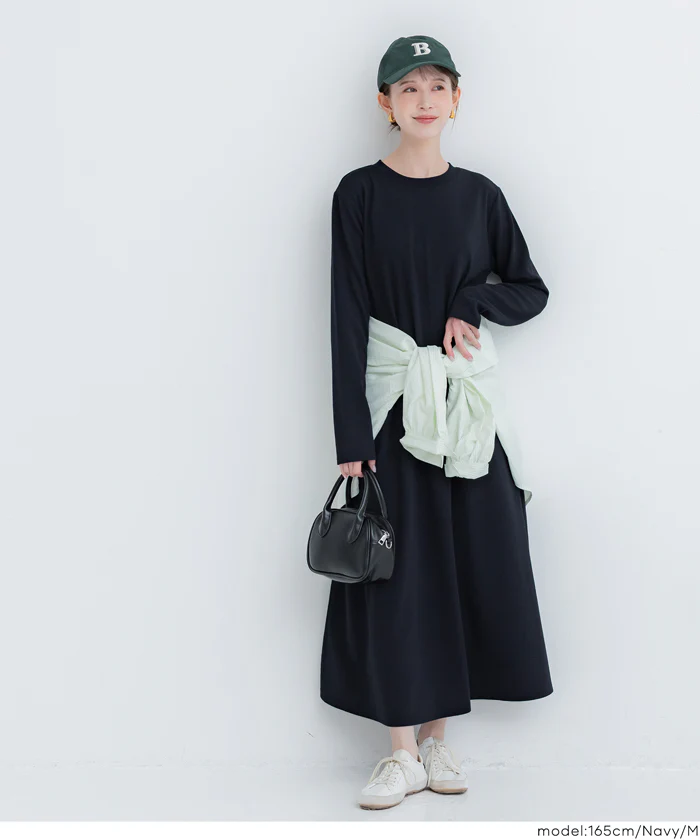 【一部WEB限定カラー】エンボス長袖Aラインワンピース レディース メール便不可 - Image 14