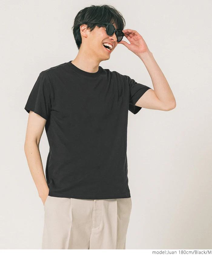 セール★990円→550円 Tシャツ メンズ コットン Uネック レギュラーフィット ミディアム丈 無地 シンプル ベーシック 半袖 綿100 メール便可 23ss coca コカ - Image 11