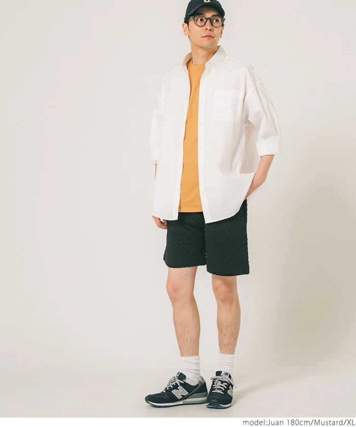 セール★990円→550円 Tシャツ メンズ コットン Uネック レギュラーフィット ミディアム丈 無地 シンプル ベーシック 半袖 綿100 メール便可 23ss coca コカ - Image 4