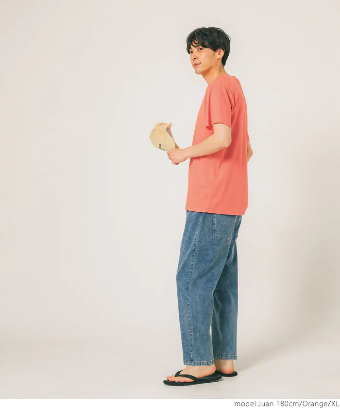 セール★990円→550円 Tシャツ メンズ コットン Uネック レギュラーフィット ミディアム丈 無地 シンプル ベーシック 半袖 綿100 メール便可 23ss coca コカ - Image 6