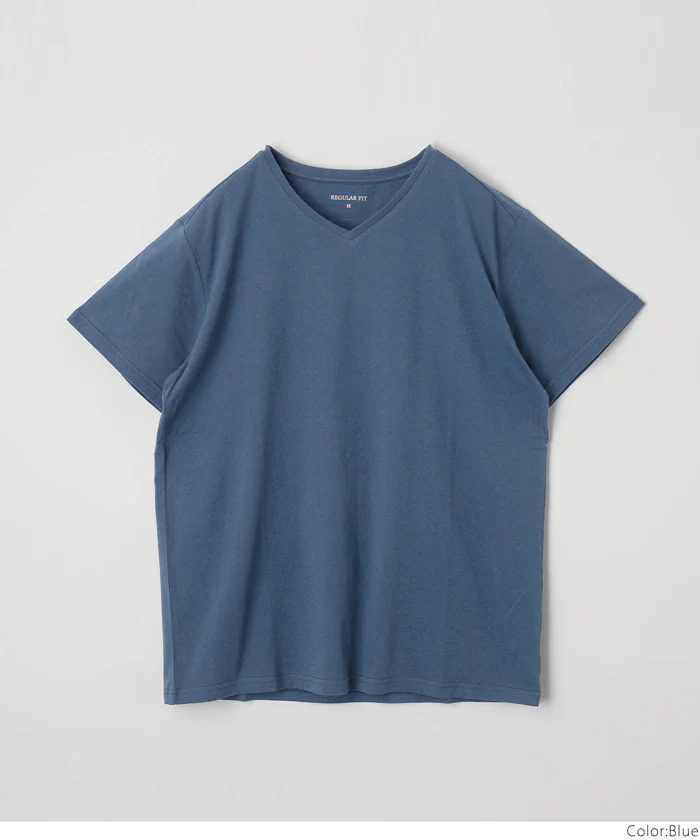 セール★990円→550円 Tシャツ メンズ コットン Vネック レギュラーフィット ミディアム丈 無地 シンプル ベーシック 半袖 綿100 メール便可 23ss coca コカ - Image 13