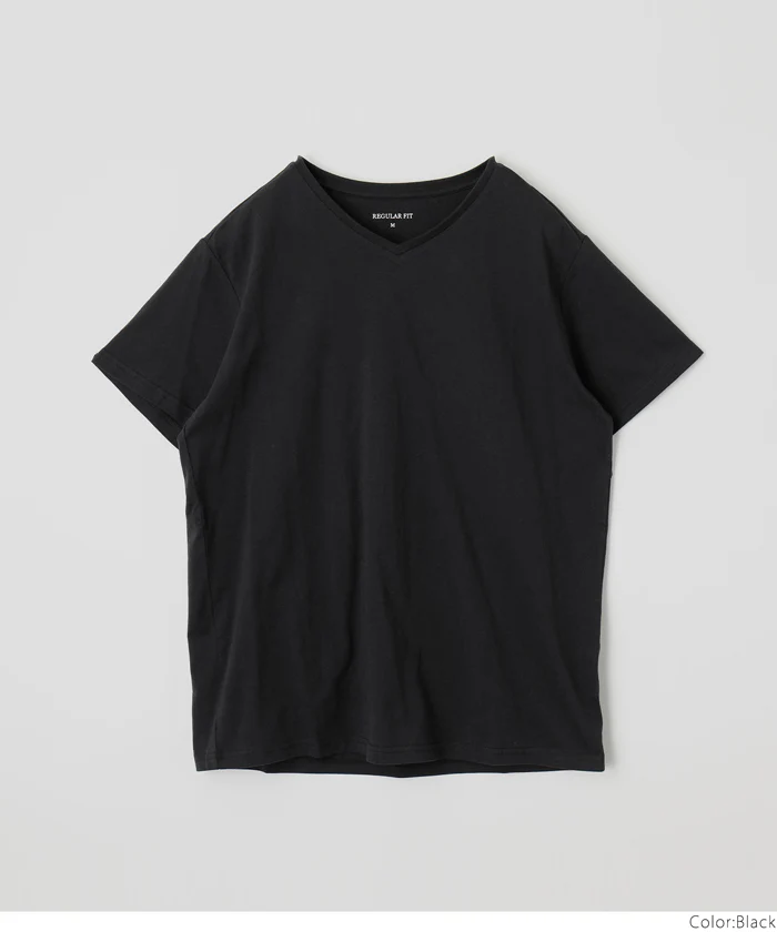 セール★990円→550円 Tシャツ メンズ コットン Vネック レギュラーフィット ミディアム丈 無地 シンプル ベーシック 半袖 綿100 メール便可 23ss coca コカ - Image 14