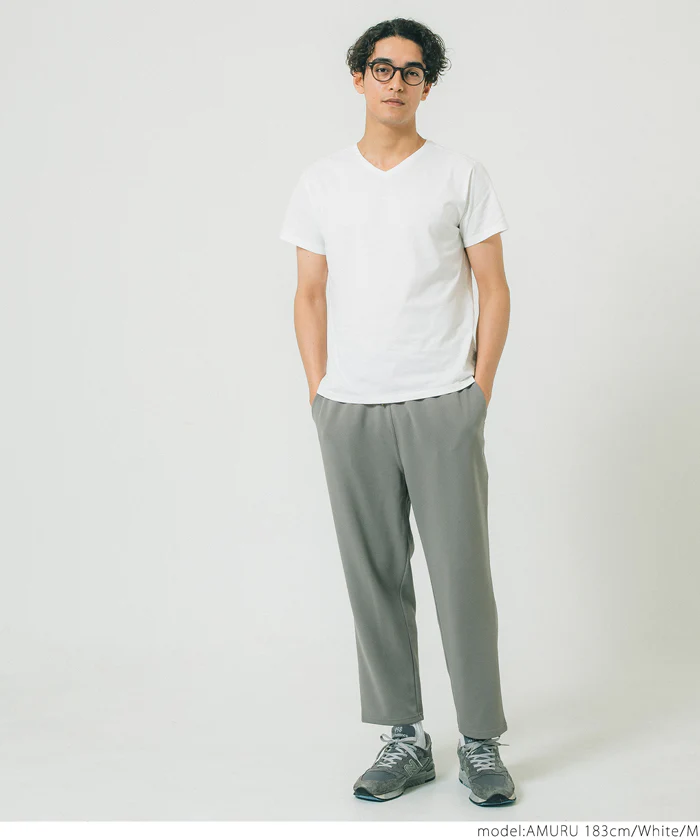 セール★990円→550円 Tシャツ メンズ コットン Vネック レギュラーフィット ミディアム丈 無地 シンプル ベーシック 半袖 綿100 メール便可 23ss coca コカ - Image 3