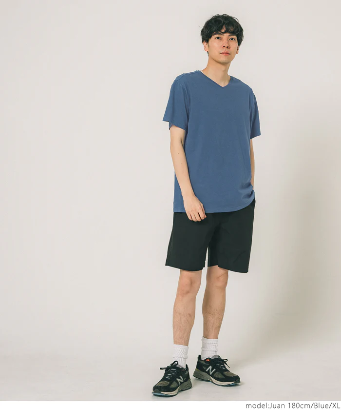セール★990円→550円 Tシャツ メンズ コットン Vネック レギュラーフィット ミディアム丈 無地 シンプル ベーシック 半袖 綿100 メール便可 23ss coca コカ - Image 7