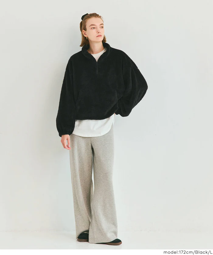 セール★1990円→990円 【WEB限定】ボアハーフジップブルゾン レディース メール便不可 - Image 11