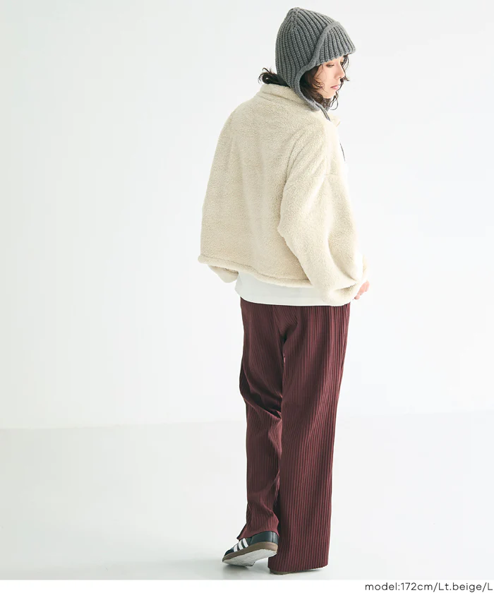 セール★1990円→990円 【WEB限定】ボアハーフジップブルゾン レディース メール便不可 - Image 5
