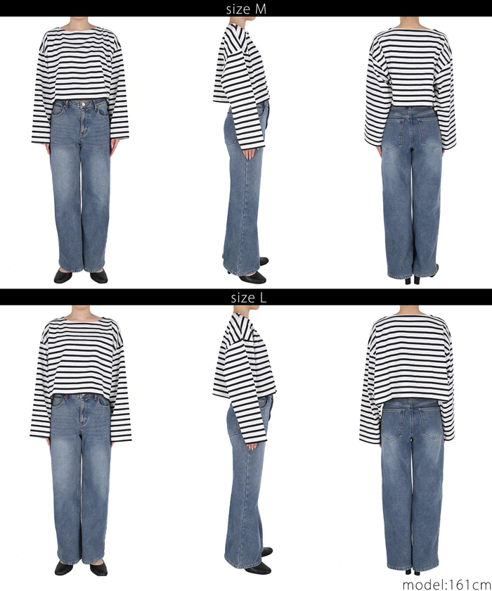 ボーダークロップドTシャツ レディース メール便不可 - Image 15