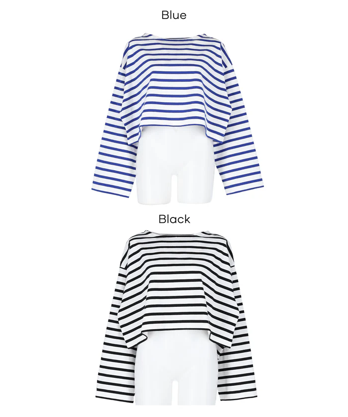 ボーダークロップドTシャツ レディース メール便不可 - Image 17