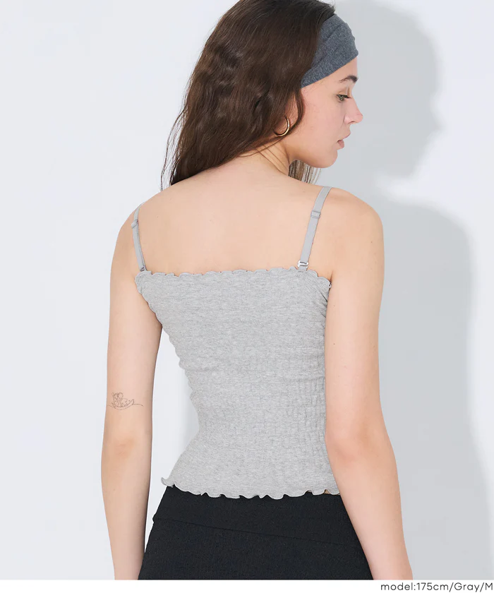 GW限定セール★ OUT BRA カップ付きシャーリングキャミ レディース メール便不可 - Image 10