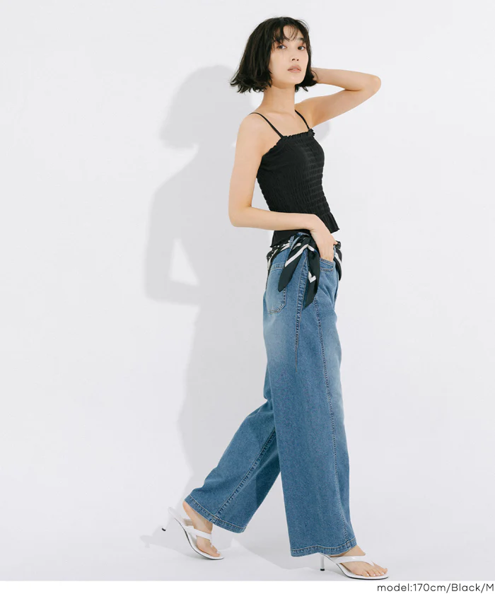 GW限定セール★ OUT BRA カップ付きシャーリングキャミ レディース メール便不可 - Image 13