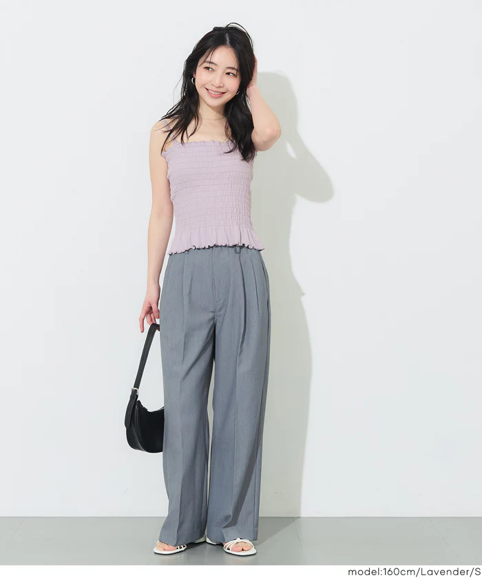 GW限定セール★ OUT BRA カップ付きシャーリングキャミ レディース メール便不可 - Image 15
