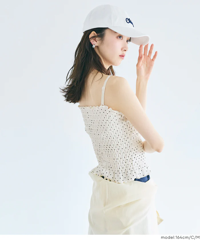 GW限定セール★ OUT BRA カップ付きシャーリングキャミ レディース メール便不可 - Image 18