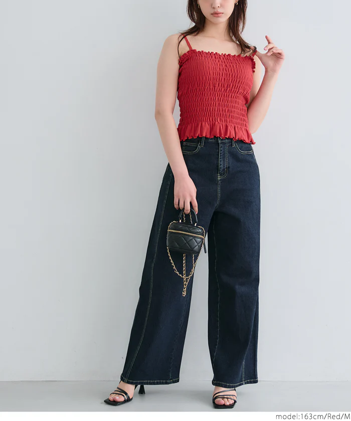 GW限定セール★ OUT BRA カップ付きシャーリングキャミ レディース メール便不可 - Image 20