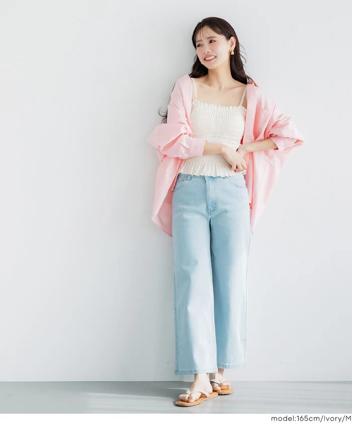 GW限定セール★ OUT BRA カップ付きシャーリングキャミ レディース メール便不可 - Image 6