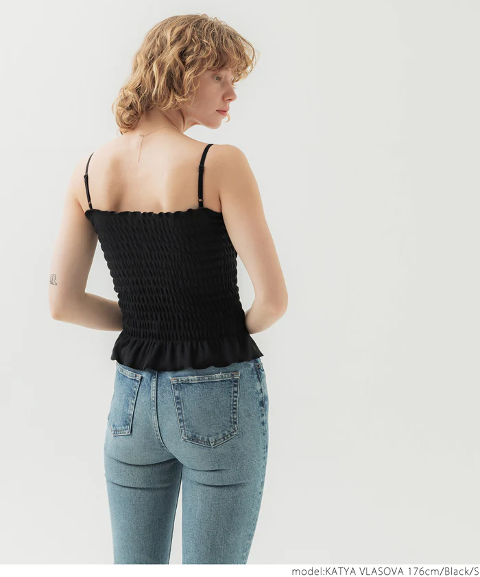 外で着られるブラトップス OUT BRA カップ付きシャーリングキャミ レディース メール便不可 - Image 14