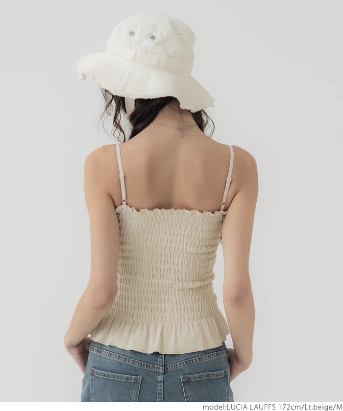 外で着られるブラトップス OUT BRA カップ付きシャーリングキャミ レディース メール便不可 - Image 8