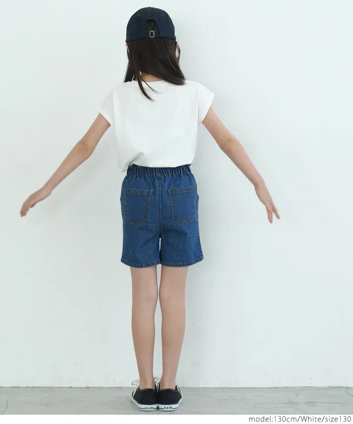 【アウトレット返品交換不可】キッズ 110-140 Tシャツ フレンチスリーブ ロゴ クルーネック 伸縮性 薄手 女の子 子供服 メール便可 - Image 15