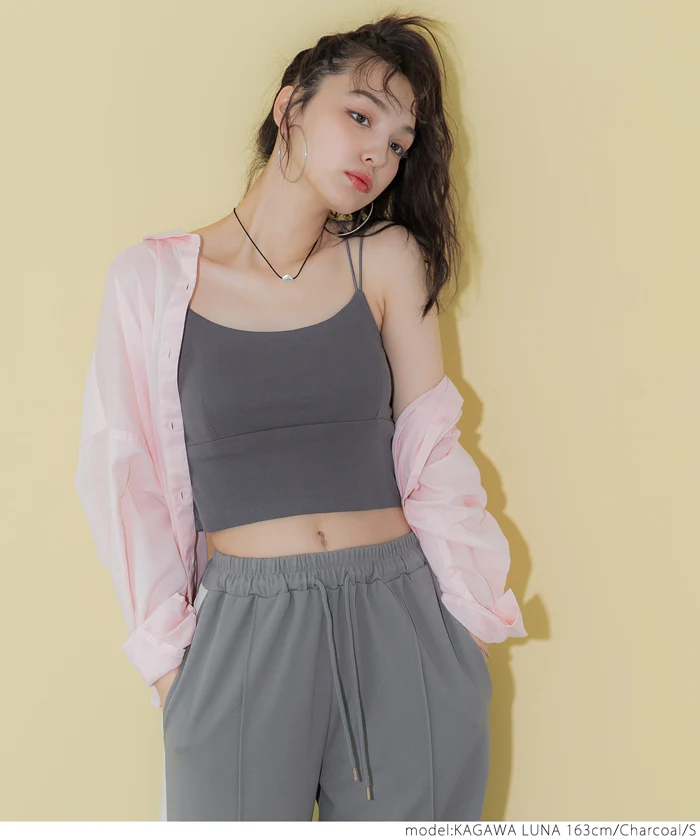 セール★1490円→990円 ブラトップス OUT BRA キャミソール レディース クロップド丈 インナー 肩紐 GC メール便不可 - Image 13