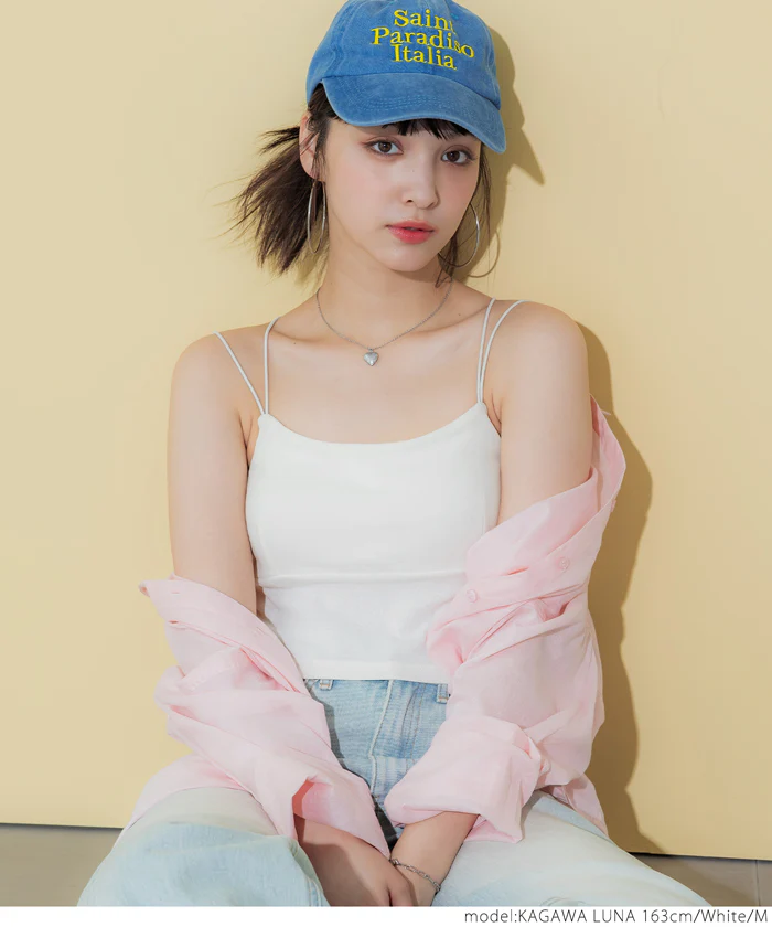 セール★1490円→990円 ブラトップス OUT BRA キャミソール レディース クロップド丈 インナー 肩紐 GC メール便不可 - Image 4