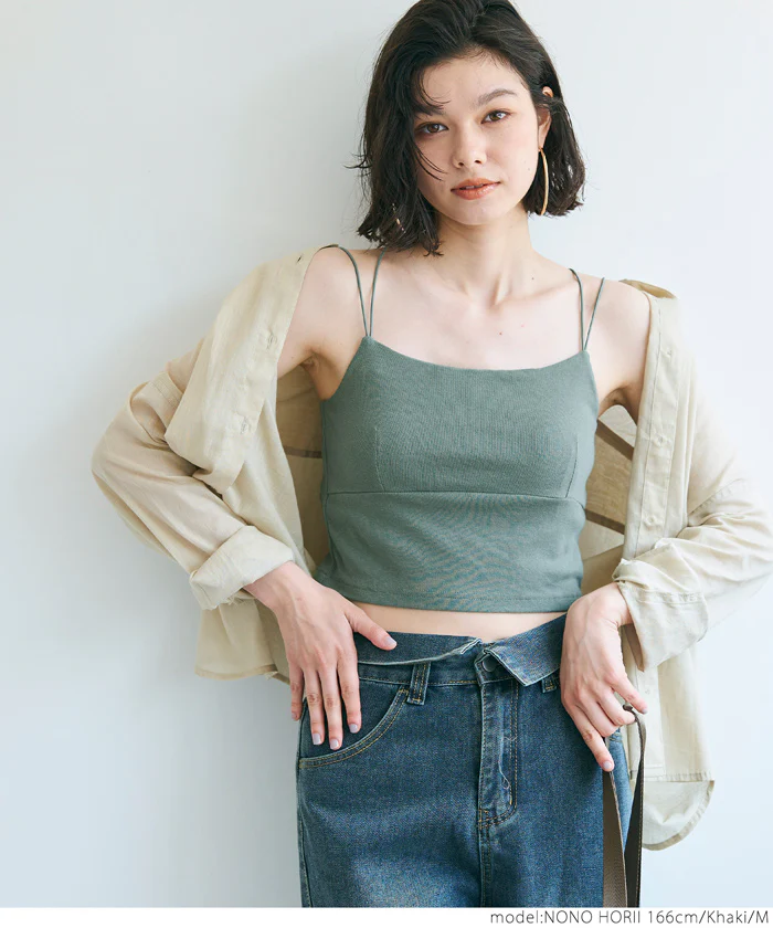 セール★1490円→990円 ブラトップス OUT BRA キャミソール レディース クロップド丈 インナー 肩紐 GC メール便不可 - Image 8
