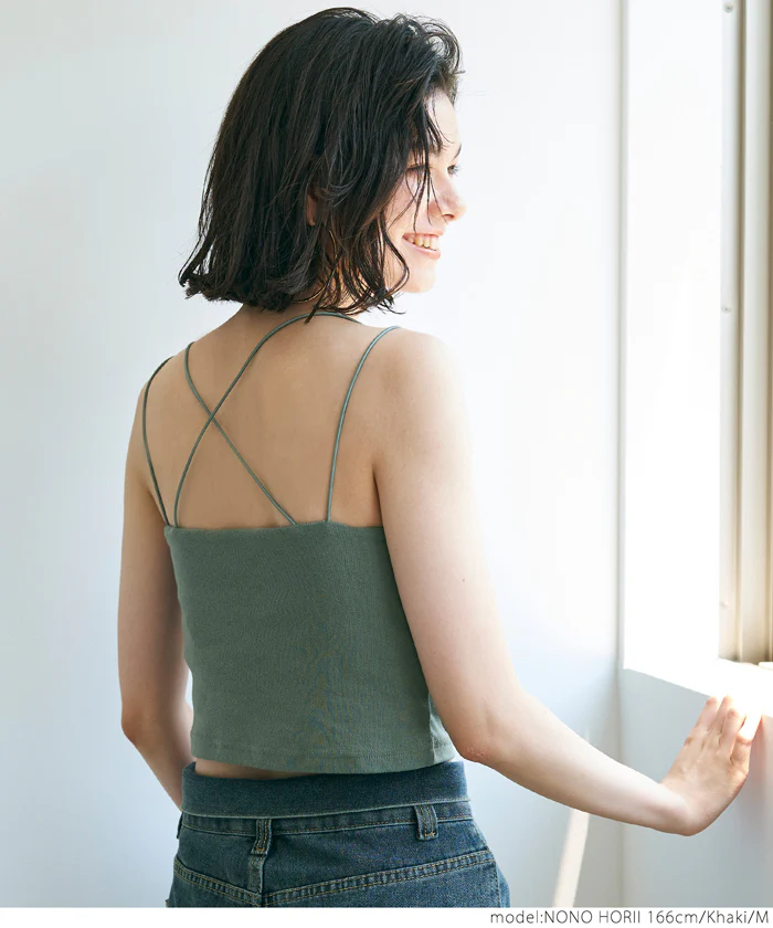 セール★1490円→990円 ブラトップス OUT BRA キャミソール レディース クロップド丈 インナー 肩紐 GC メール便不可 - Image 9