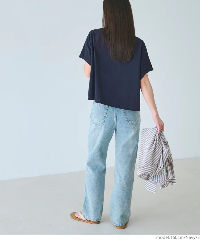 レギュラーウェイトロールアップロゴTシャツ レディース メール便可 - Image 10