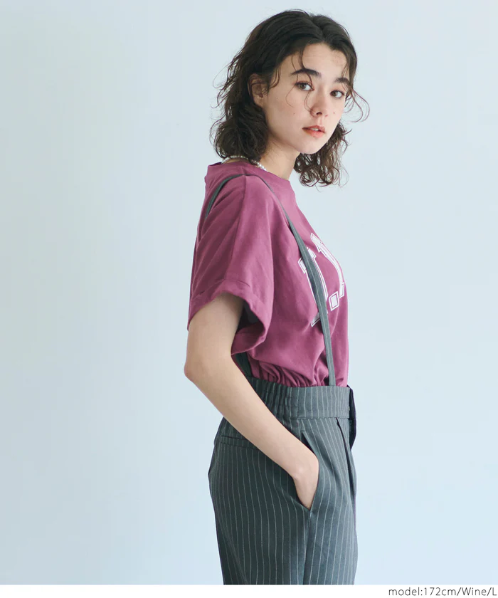 レギュラーウェイトロールアップロゴTシャツ レディース メール便可 - Image 13