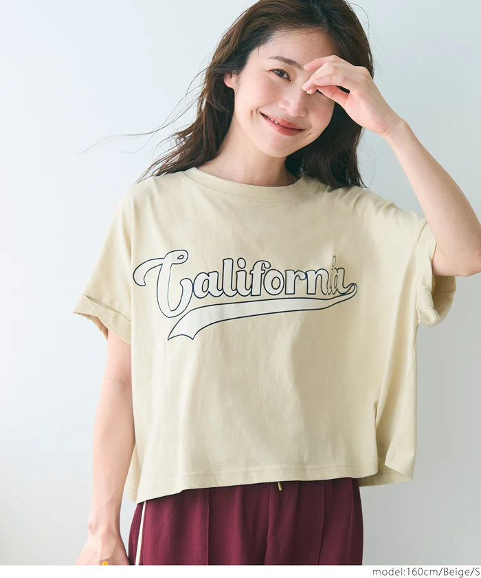 レギュラーウェイトロールアップロゴTシャツ レディース メール便可 - Image 15