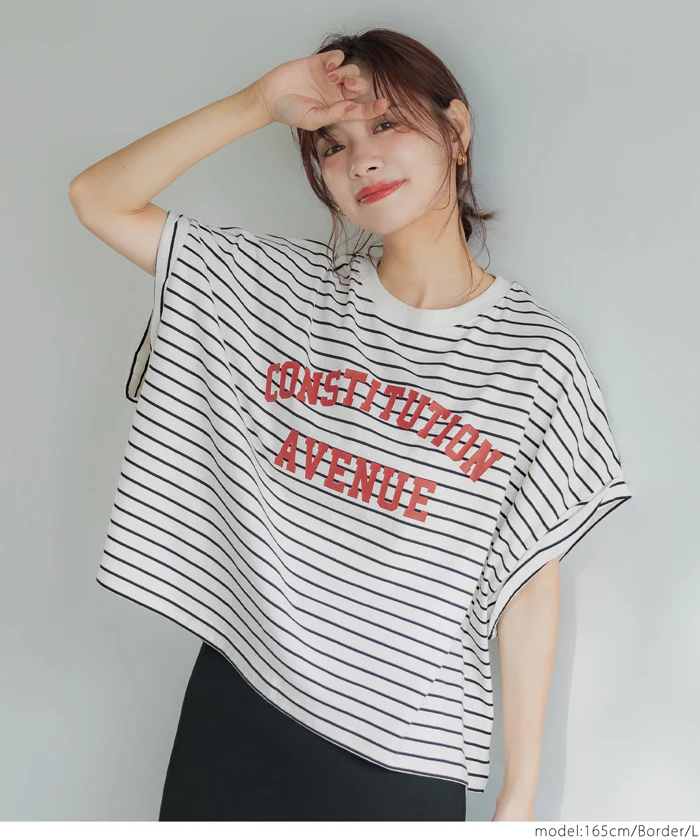 レギュラーウェイトロールアップロゴTシャツ レディース メール便可 - Image 19