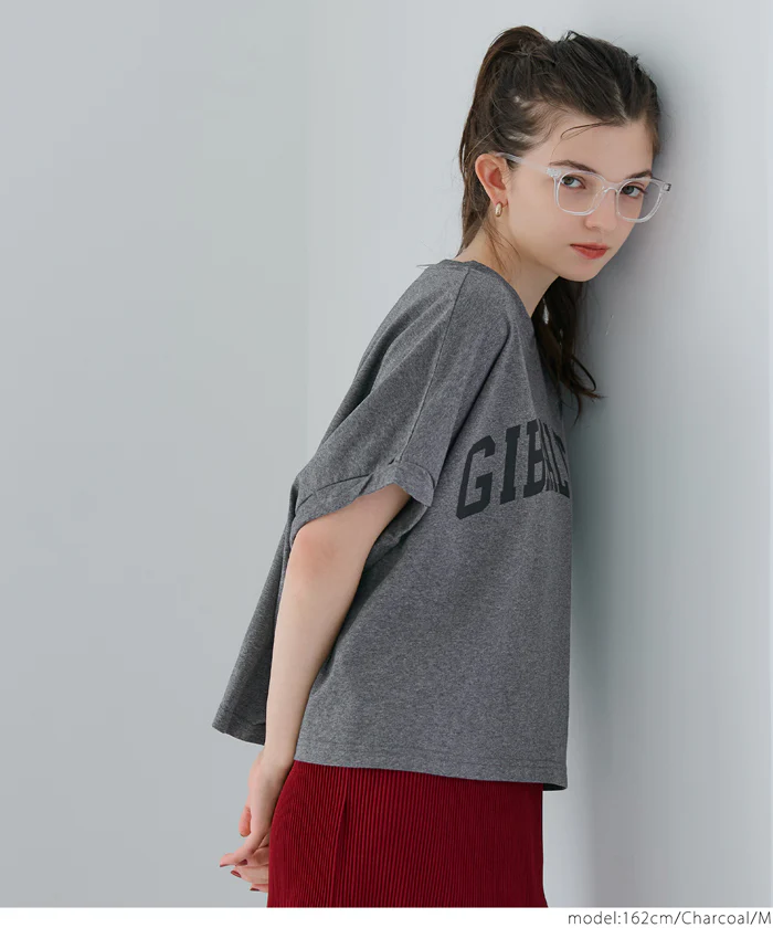 レギュラーウェイトロールアップロゴTシャツ レディース メール便可 - Image 7