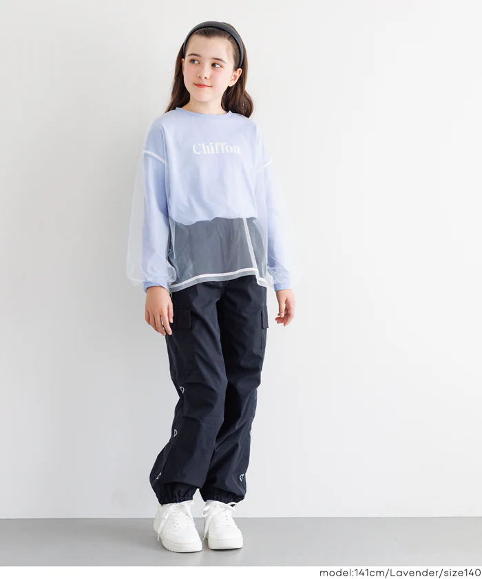 セール★1690円→990円 チュールドッキング長袖Tシャツ キッズ メール便不可 - Image 12