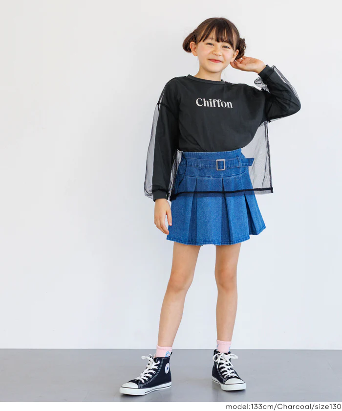 セール★1690円→990円 チュールドッキング長袖Tシャツ キッズ メール便不可 - Image 7