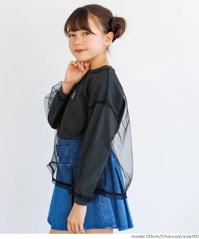 セール★1690円→990円 チュールドッキング長袖Tシャツ キッズ メール便不可 - Image 8