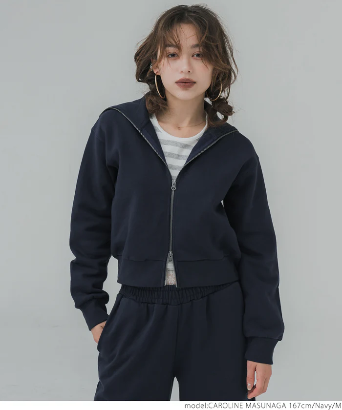 WEB限定セール ★2690円→990円ヘビーウェイト裏起毛クロップドジッパーフーディ レディース メール便不可 - Image 12