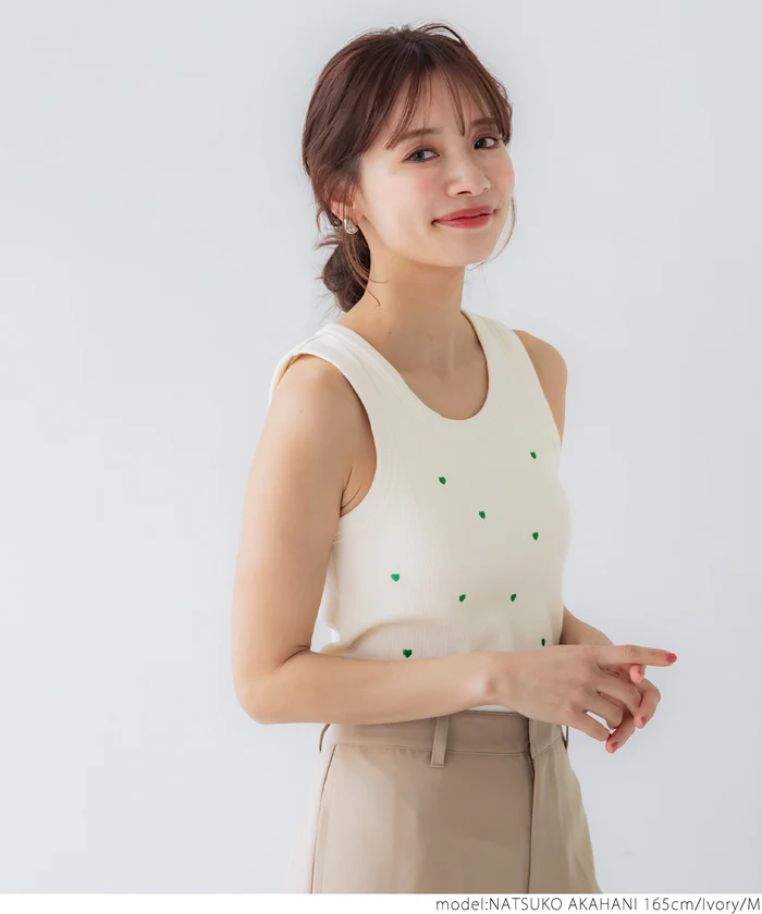 WEB限定セール ★1490円→550円ブラトップス OUT BRAカップ付ハート刺繍タンクトップ レディース メール便不可 - Image 13