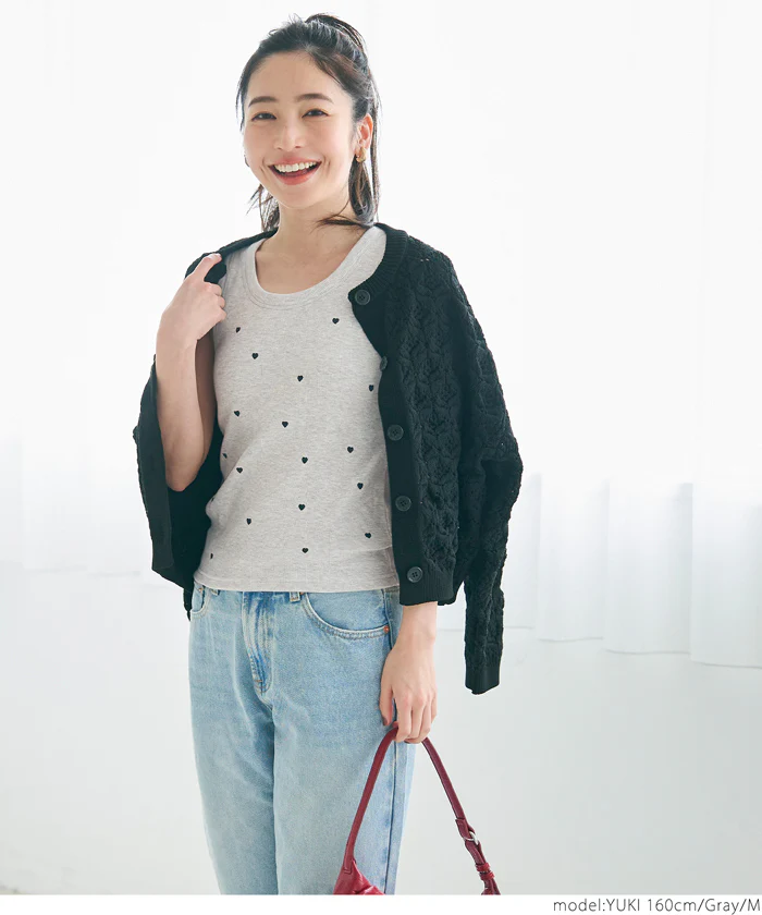 WEB限定セール ★1490円→550円ブラトップス OUT BRAカップ付ハート刺繍タンクトップ レディース メール便不可 - Image 18