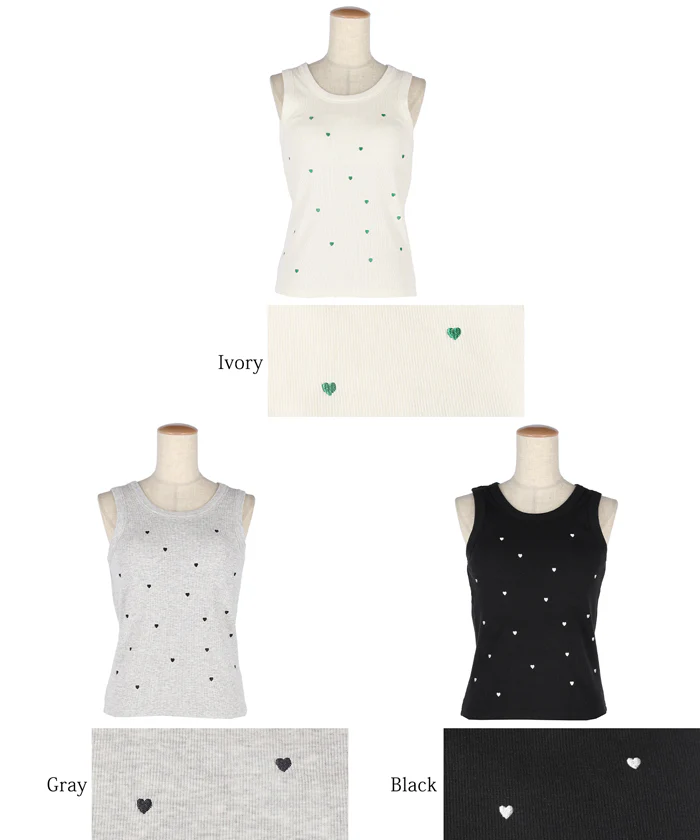 WEB限定セール ★1490円→550円ブラトップス OUT BRAカップ付ハート刺繍タンクトップ レディース メール便不可 - Image 20