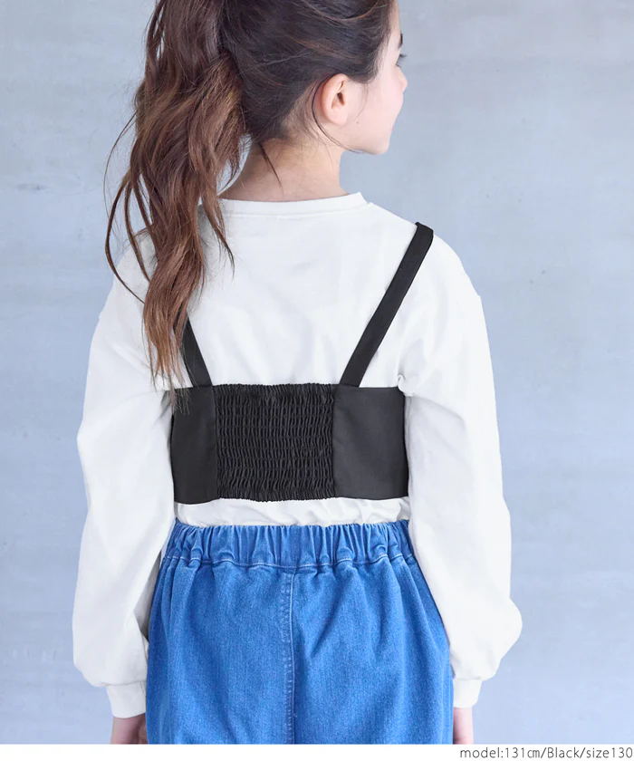 セール★1990円→990円 フロントジップビスチェ＆長袖Tシャツ 2点セット キッズ メール便不可 - Image 3