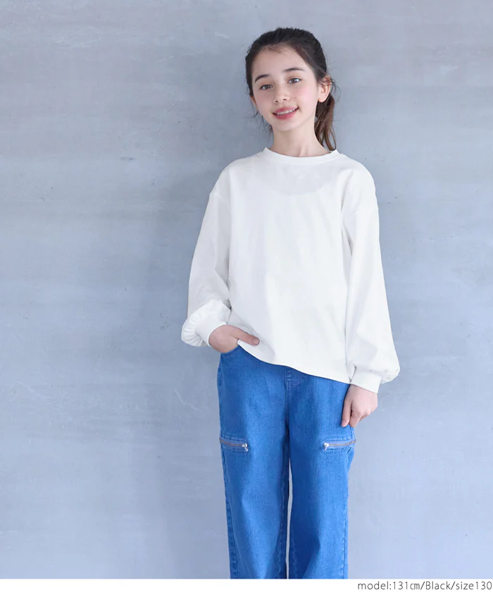 セール★1990円→990円 フロントジップビスチェ＆長袖Tシャツ 2点セット キッズ メール便不可 - Image 7
