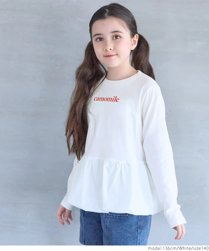 セール★1690円→550円 異素材バルーンヘム長袖Tシャツ キッズ メール便不可 - Image 3