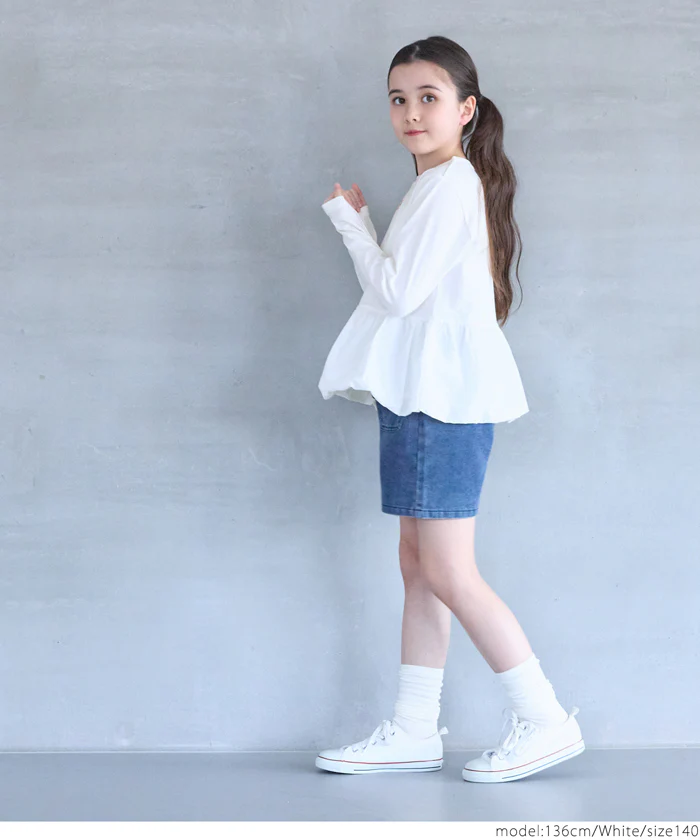 セール★1690円→550円 異素材バルーンヘム長袖Tシャツ キッズ メール便不可 - Image 6