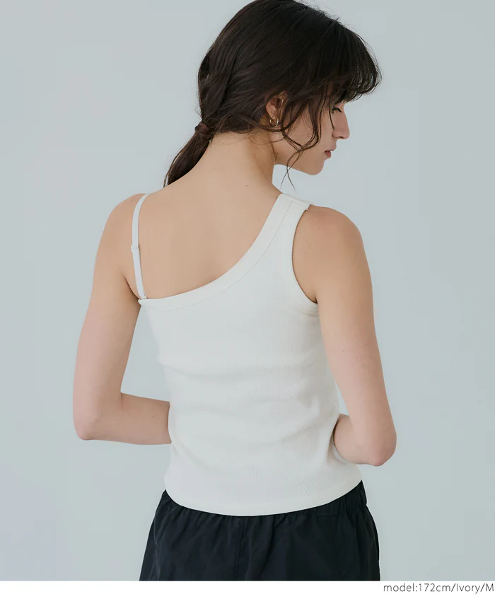 WEB限定セール★1290円→990円 外で着られるブラトップス OUT BRA テレコリブワンショルダートップス レディース メール便不可 coca コカ - Image 6