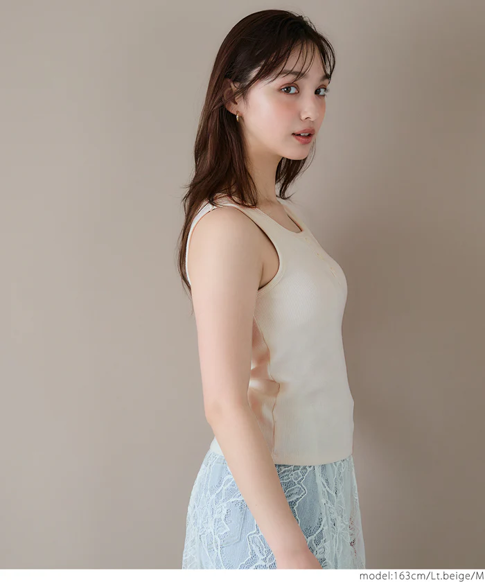 WEB限定セール ★1490円→550円ブラトップス OUT BRAヘンリーネック風カップ付きタンクトップ レディース メール便不可 - Image 13
