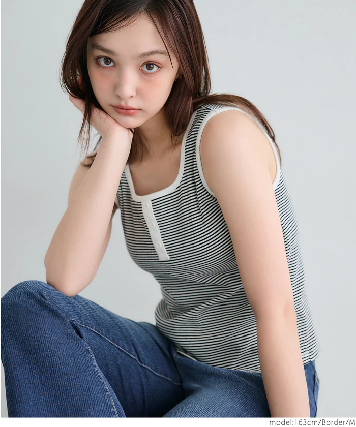 WEB限定セール ★1490円→550円ブラトップス OUT BRAヘンリーネック風カップ付きタンクトップ レディース メール便不可 - Image 16