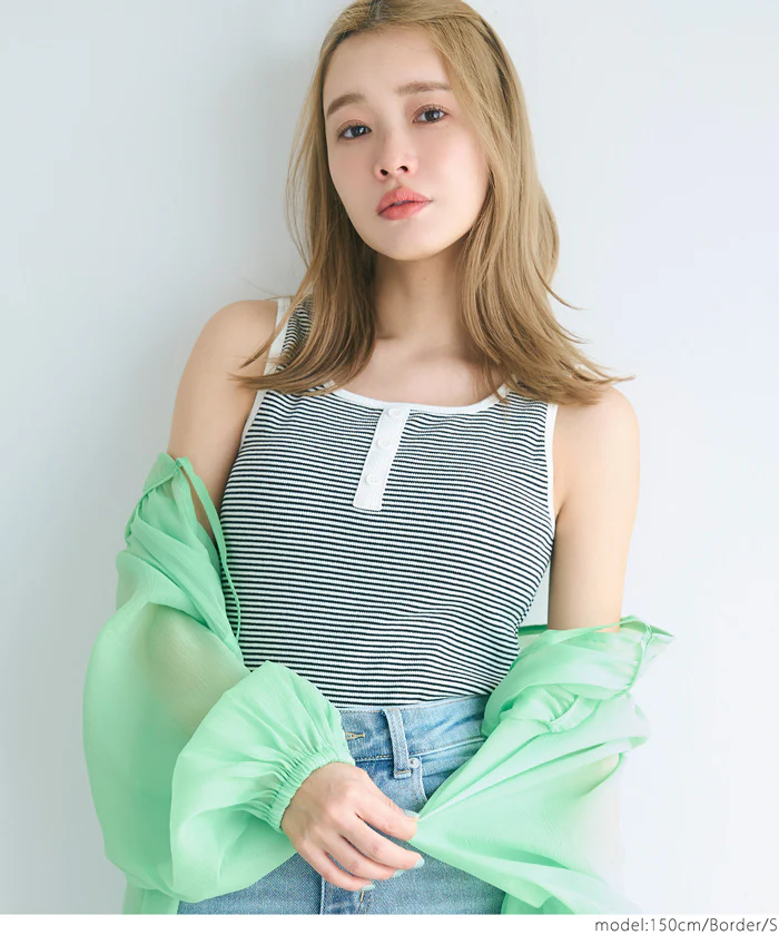 WEB限定セール ★1490円→550円ブラトップス OUT BRAヘンリーネック風カップ付きタンクトップ レディース メール便不可 - Image 18