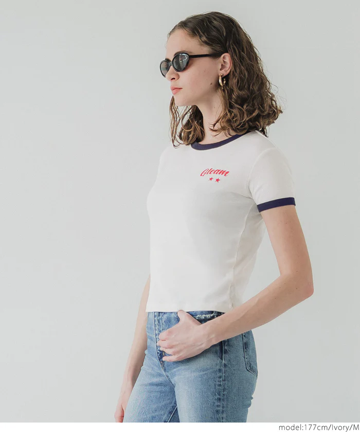 セール★1290円→550円 ロゴリンガーTシャツ レディース メール便可 - Image 3